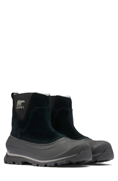Sorel Buxton™ Fleece-lined Suede And Rubber Chelsea Boots In Black