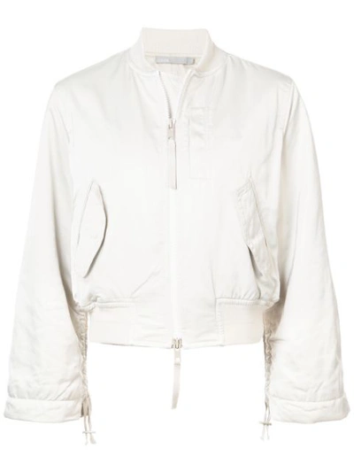 Vince Ruched-sleeve Parachute Bomber Jacket In Chalet