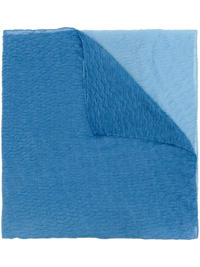 Agnona Textured Cashmere-silk Scarf In Blue
