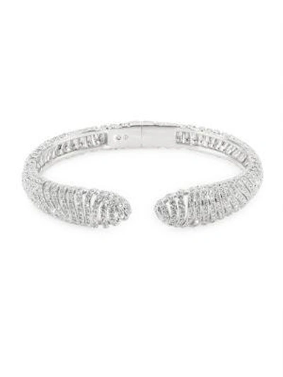 Adriana Orsini Artemis Pavé Hinge Bracelet In Silver