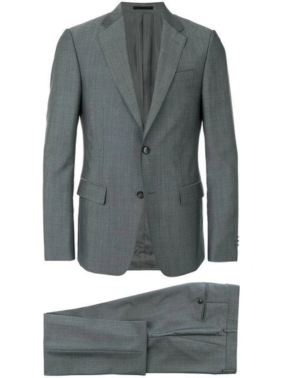 Z Zegna Slim Sharkskin Suit In Grey