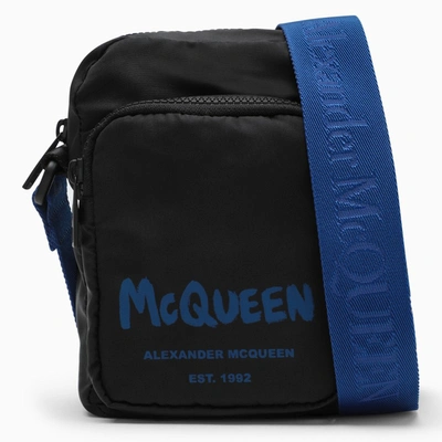 Alexander Mcqueen Black Nylon Messenger Bag With Logo
