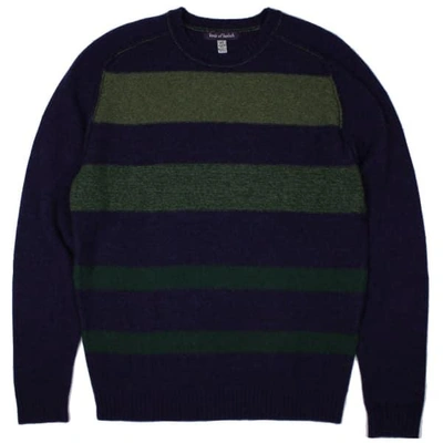 Lords Of Harlech Dave Striped Crewneck Sweater In Plum