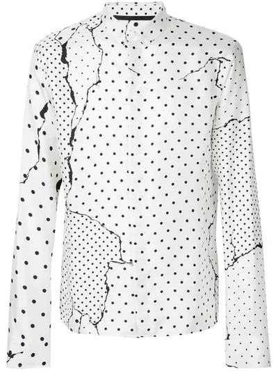 Haider Ackermann Abstract Polka-dot Silk Shirt In Bianco