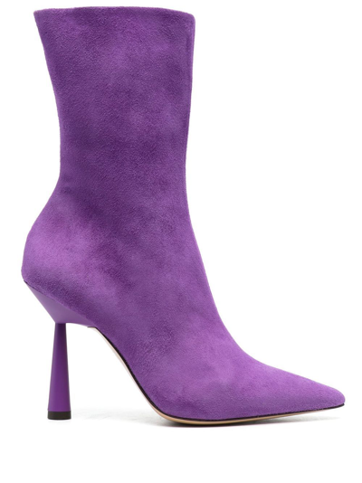 Gia Borghini Rosie 100mm Calf-length Boots In Purple