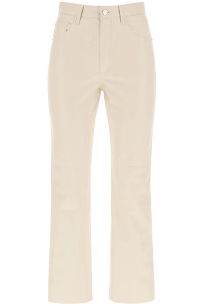 Nanushka 'vinni' Alt Leather Pants In Creme (white)