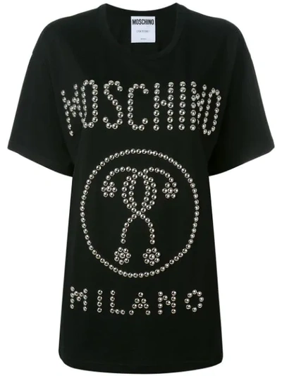 Moschino Short Sleeve T-shirts In Black
