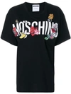 Moschino Cartoon Patches Cotton-jersey T-shirt In Black