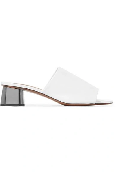 Robert Clergerie Lamo Leather Mules In White