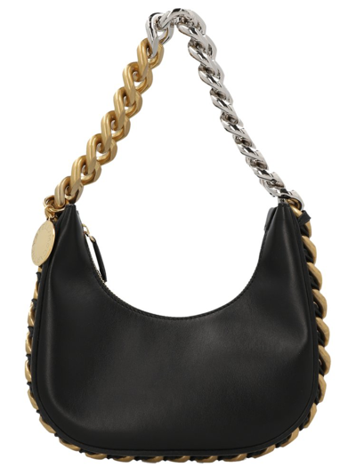 Stella Mccartney Frayme Chain Embellished Shoulder Bag In Black