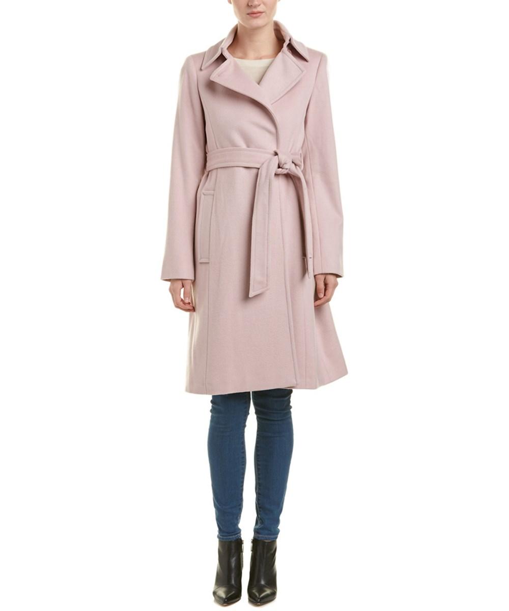 Sofia Cashmere Sofiacashmere Belted Wrap Wool-blend Coat In Blush ...