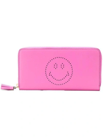 Anya Hindmarch Smiley Continental Wallet - Pink