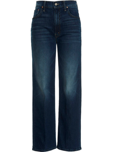 Mother The Rambler High-rise Stretch Straight-leg Ankle Jeans In Blue