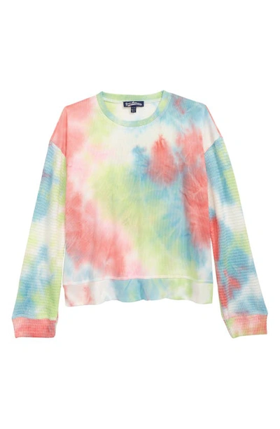 Freshman Kids' Tie Dye Sweatshirt In Sunkissed Coral Multi Combo