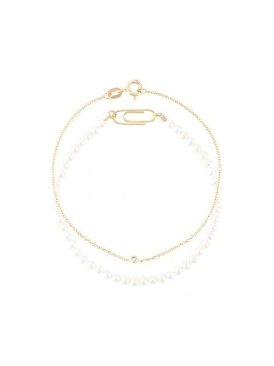 Uzerai Edits 18kt Gold Pearl & Diamond Bracelet Set