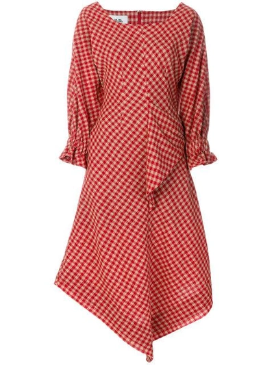 Vejas Checkered Picnic Dress In Red