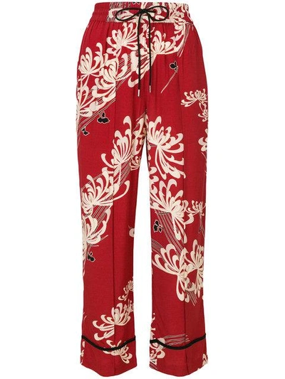 Mcq By Alexander Mcqueen Mcq Alexander Mcqueen Floral Print Cropped Trousers - Red In Amp Red