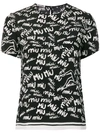 Miu Miu Logo Graffiti Top In Black