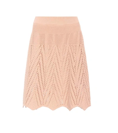 Chloé Crocheted Cotton Skirt In Pink