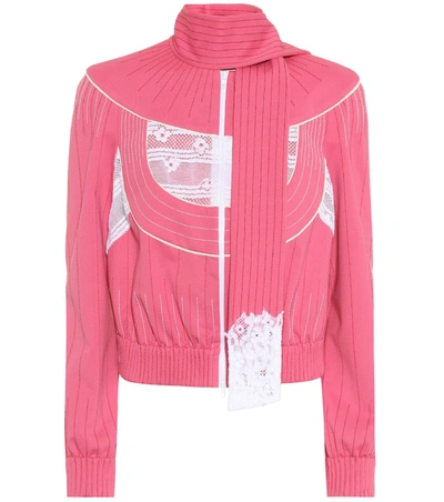 Valentino Techno Jersey Jacket In Pink