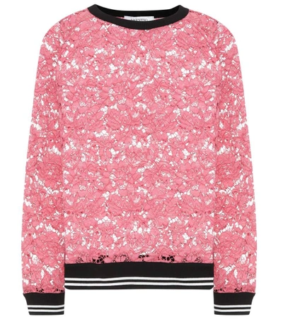 Valentino Lace Sweater In Pink