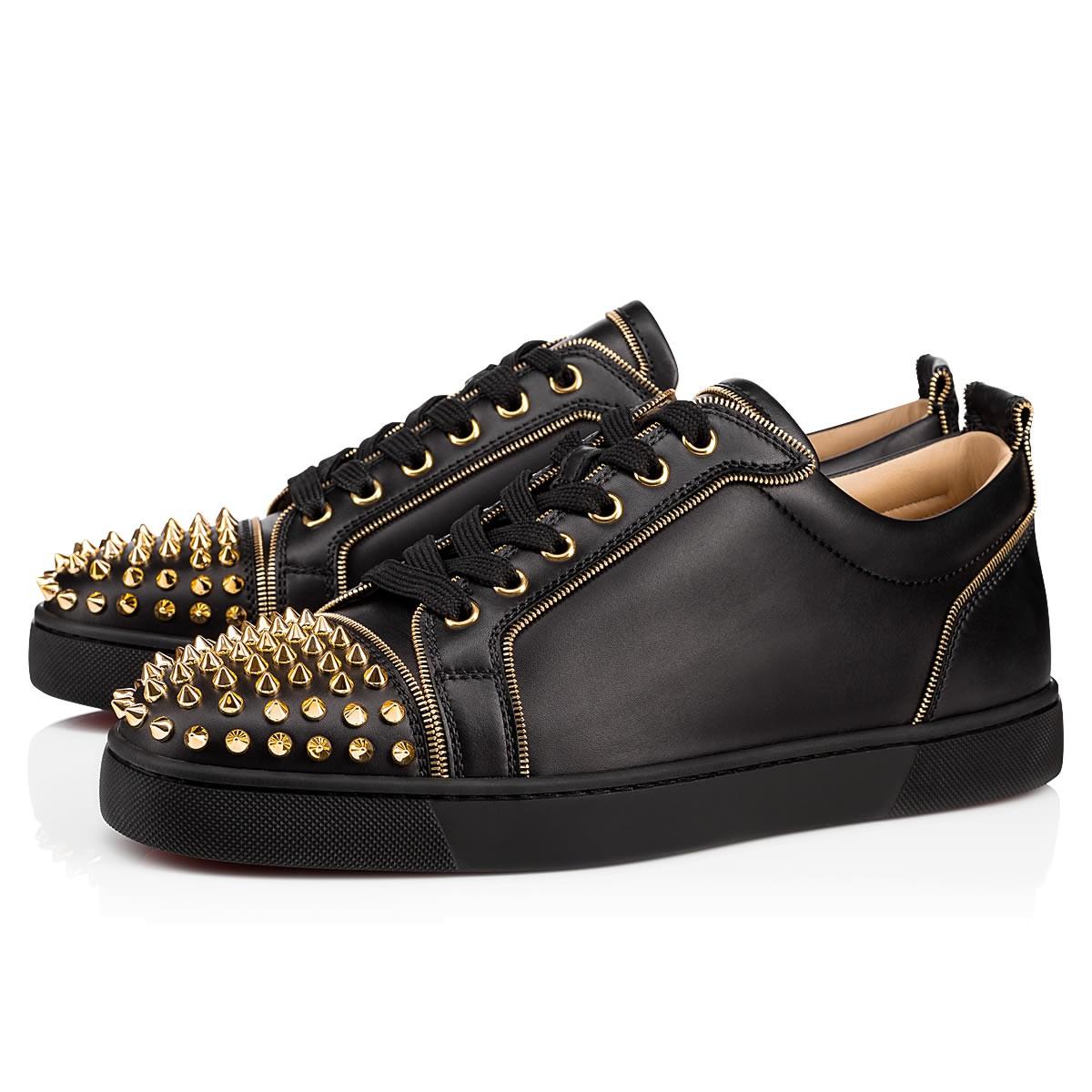 black and gold spiked shoes