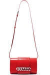 Givenchy Infinity Chain-trimmed Glossed-leather Shoulder Bag In Red