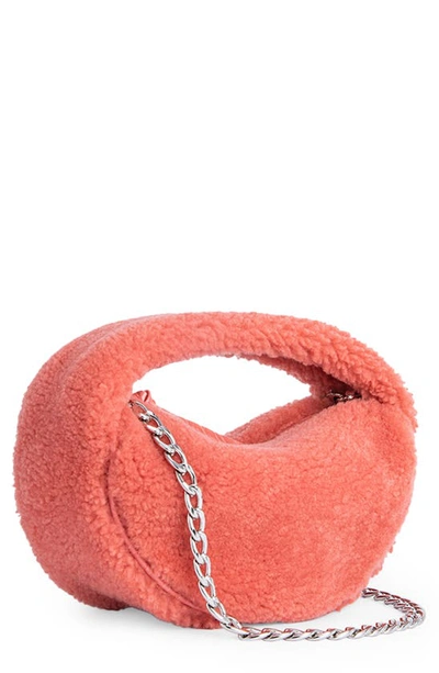BY FAR BABY CUSH GENUINE SHEARLING TOP HANDLE BAG 