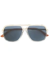 Gucci Square Aviator Sunglasses In Metallic