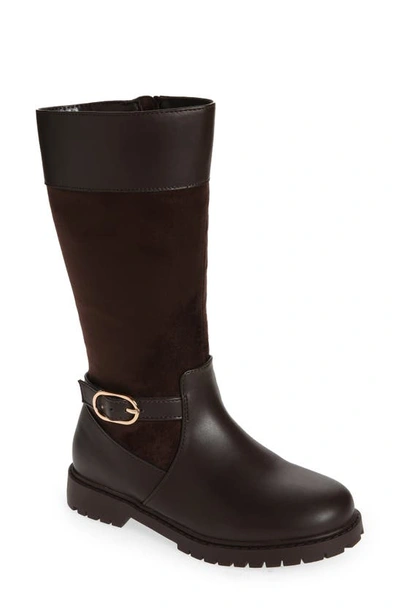 Nordstrom Kids' Eleanor Tall Lug Sole Boot In Brown