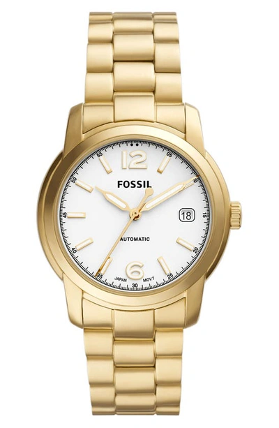 Fossil Women's Heritage Automatic Gold-tone Stainless Steel Bracelet Watch 38mm