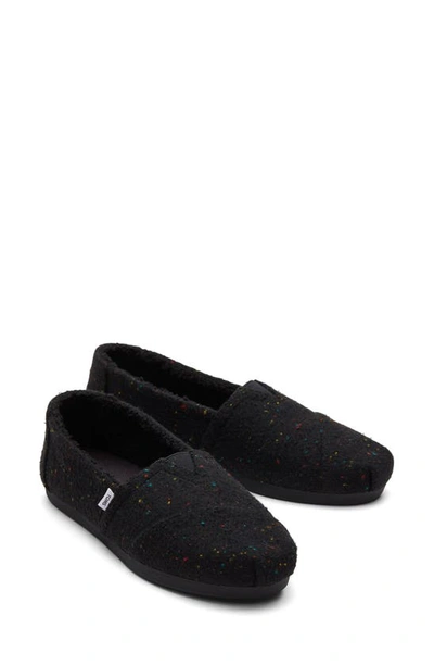 Toms Alpargata Slip-on Sneaker In Black Rib Knit