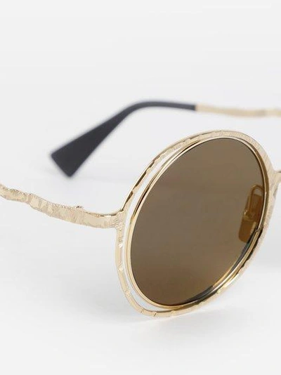 Kuboraum Gold Round Sunglasses In Gold Frame