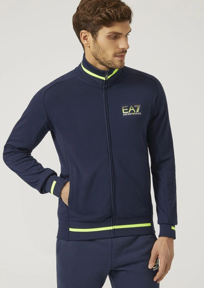 Emporio Armani Sweatshirts - Item 12139435 In Navy Blue ; Light Gray