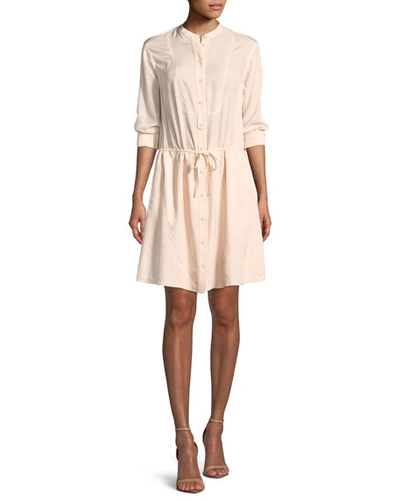 Grey Jason Wu Long-sleeve Shirt Dress In Pale Rose