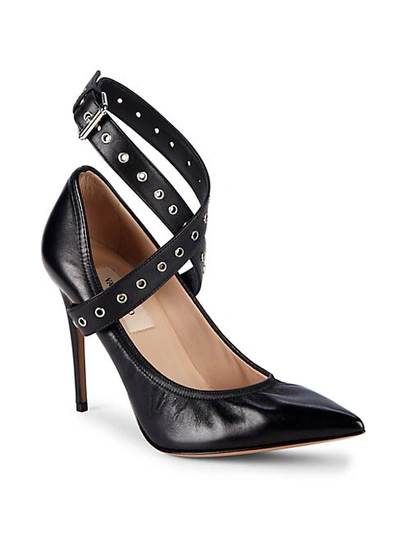 Valentino Garavani Crisscross Leather Pumps In Black