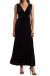 Love By Design Munich Velvet Twist Front Sleeveless Maxi Dress In Black