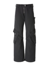Acne Studios Washed Cotton-canvas Wide-leg Cargo Trousers In Grey