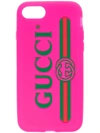 Gucci Print Iphone 7 Case In Pink/purple