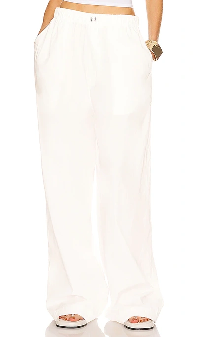 Helsa Cotton Poplin Pyjama Trouser In White
