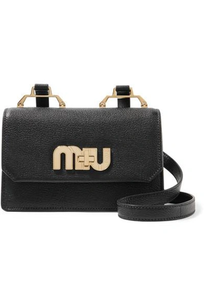 Miu Miu Textured-leather Shoulder Bag In Black