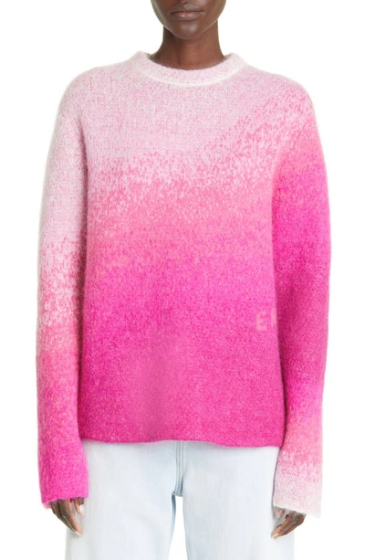 Erl Unisex Gradient Crew Neck Sweater Knit In Pink