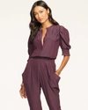 Ramy Brook Tracey Puff Sleeve Jumpsuit In Sangria