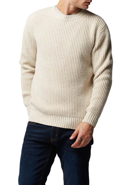 Rodd & Gunn Huntly West Waffle Knit Regular Fit Crewneck Sweater In Natural