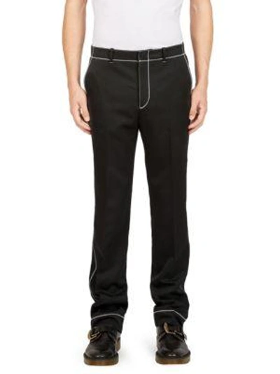 Givenchy Stitch-detail Straight-leg Trousers In Black