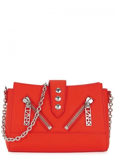 Kenzo Kalifonia Mini Leather Cross-body Bag In Red