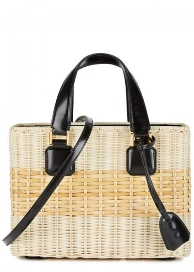 Mark Cross Manray Small Rattan Tote In Natural
