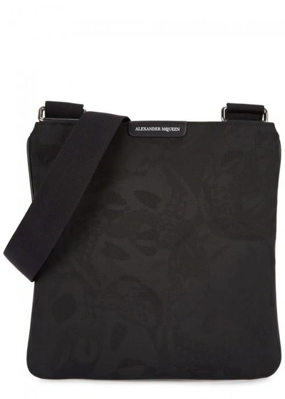 Alexander Mcqueen Skull-jacquard Nylon Cross-body Bag In Black