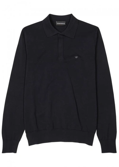 Emporio Armani Navy Cotton Polo Shirt