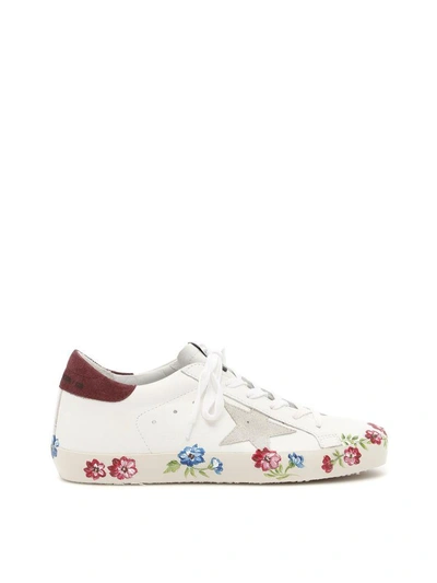 Golden Goose Superstar Sneakers In White Bordeaux Panted Solebianco